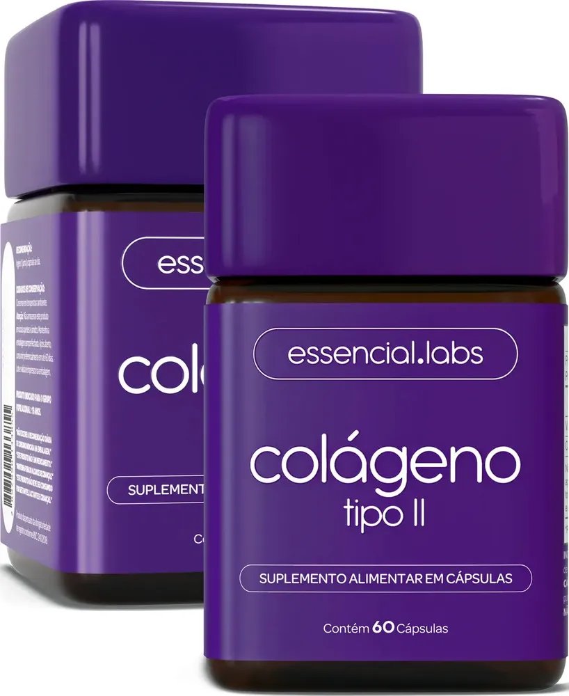 02 POTES do COLÁGENO TIPO 2 45mg - Fórmula com Máxima Concentração e Biodisponibilidade - 60 doses