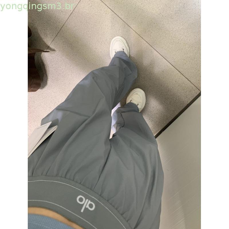 Alo scuba calças esportivas casuais femininas tecido calças de perna larga cintura alta Webbing solto mais magro olhar l
