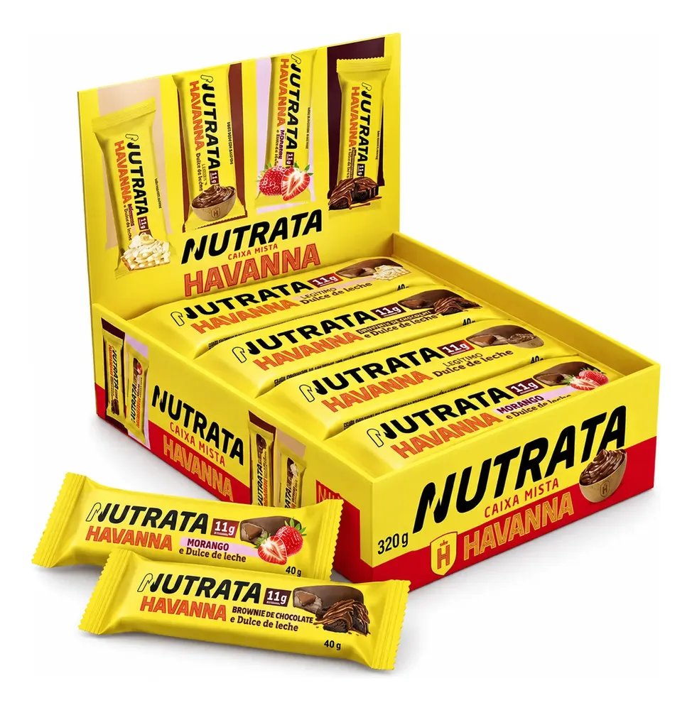 Barra Proteica Havanna Caixa Mista Nutrata 8un 320g Misto