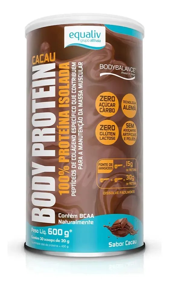 Body Proteina Equaliv 600g Cacau. Sabor Cacau