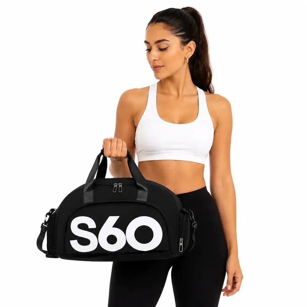 Bolsa Academia Transversal Fitness Esporte Viagem Impermeável Mochila Cor Preta Lisa