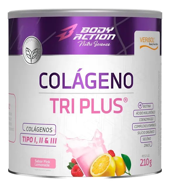 Colágeno Verisol Tri Plus Tipo 1 Tipo 2 E 3  210g Bodyaction