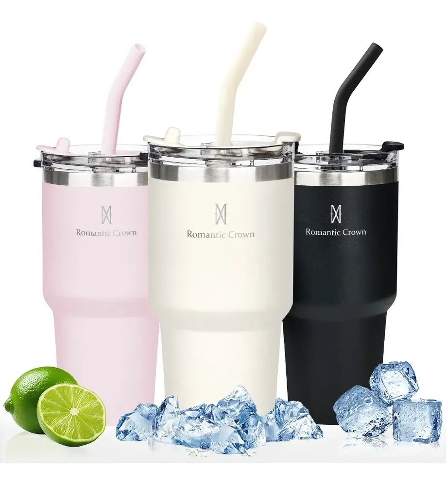 Copo Térmica 600ml Inox Anti-vazamento Para Café/chá/bebidas Branco Liso