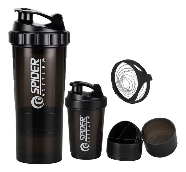 Coqueteleira Shake Academia C/ Compartimentos P/ Suplementos