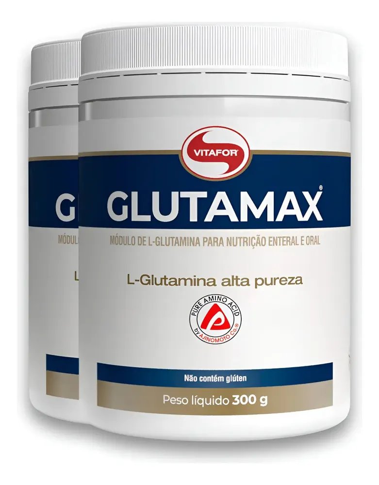 Glutamina Vitafor Glutamax Em Pó Sabor Neutro 300g Kit Com 2 Unidades