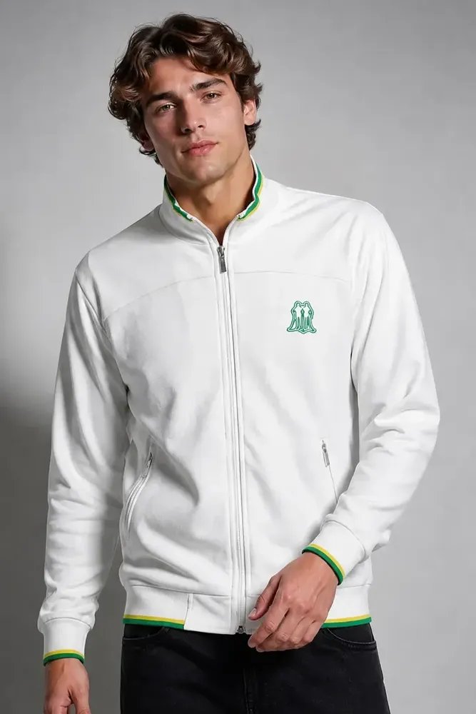 Jaqueta Esportiva Polo Wear Com Zíper Branco
