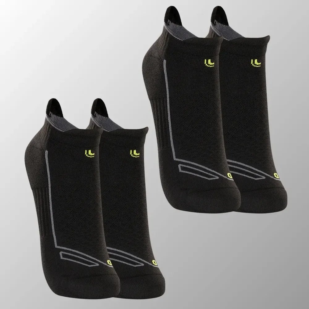 Kit 02 Pares Meia Soquete Lupo Dry Fit Anti Bolhas Esportiva Preto 37-40