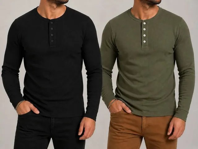 Kit 2 Camiseta Henley Masculina Mlonga 4 Botões - 6 Cores