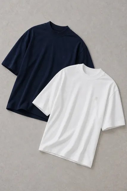 Kit 2 Camisetas Over Masculina Polo Wear Azul-branco