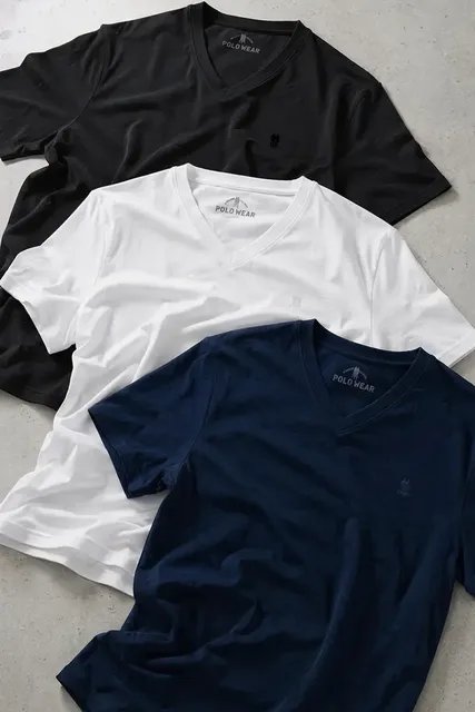 Kit 3 Camisetas Gola V Polo Wear