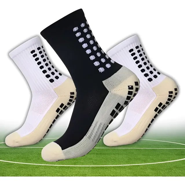 Kit 3 Pares Meia Antiderrapante Esportiva Futebol Treino Pro