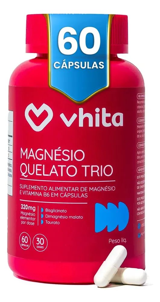 Magnésio Vhita em cápsula Sem sabor de 60 un