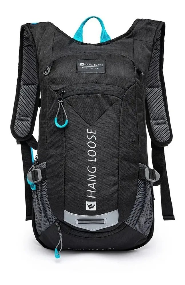 Mochila Hidratação Preta Hang Loose Bolsa D'água 2l Trilha
