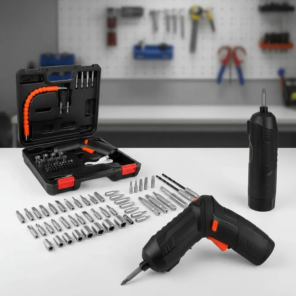 Parafusadeira Elétrica Profissional 45 Peças Portátil Usb
