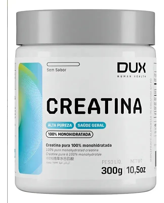 Pote Creatina Monohidratada 100% Pura 300g dux Nutrition Sem Sabor em po