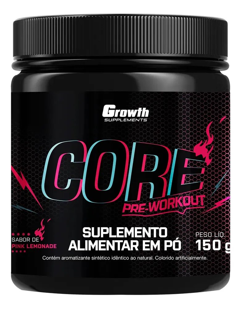 Pré Treino Core 150g Growth Supplements Limonada Rosa