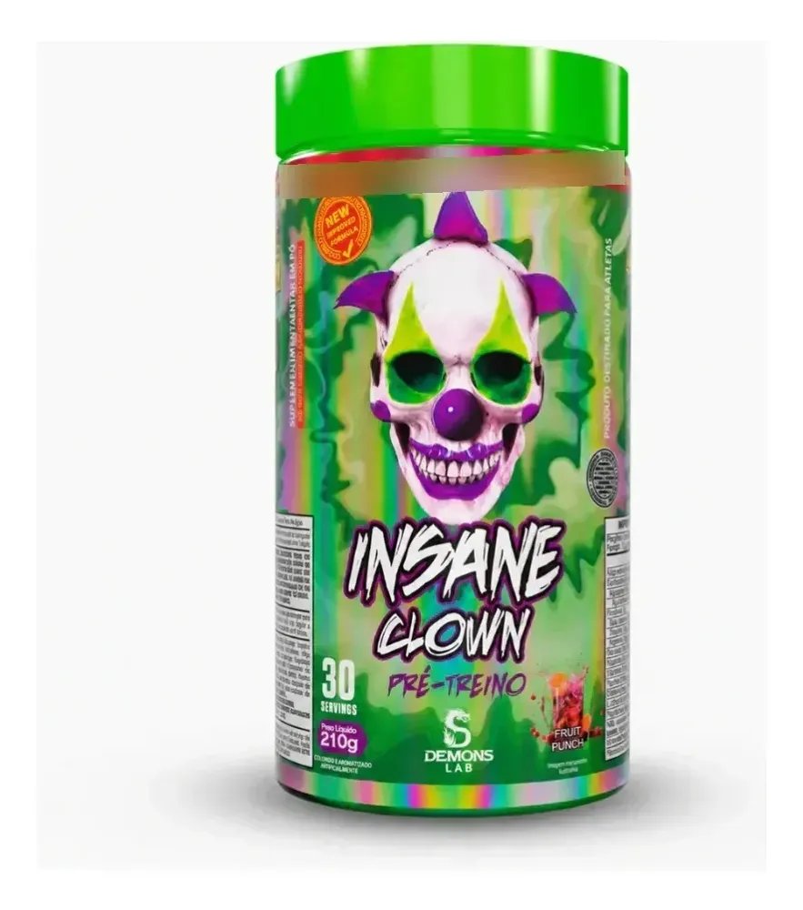 Pré Treino Insane Clown 210g Demons Lab Pra Energia E Foco Fruit Punch