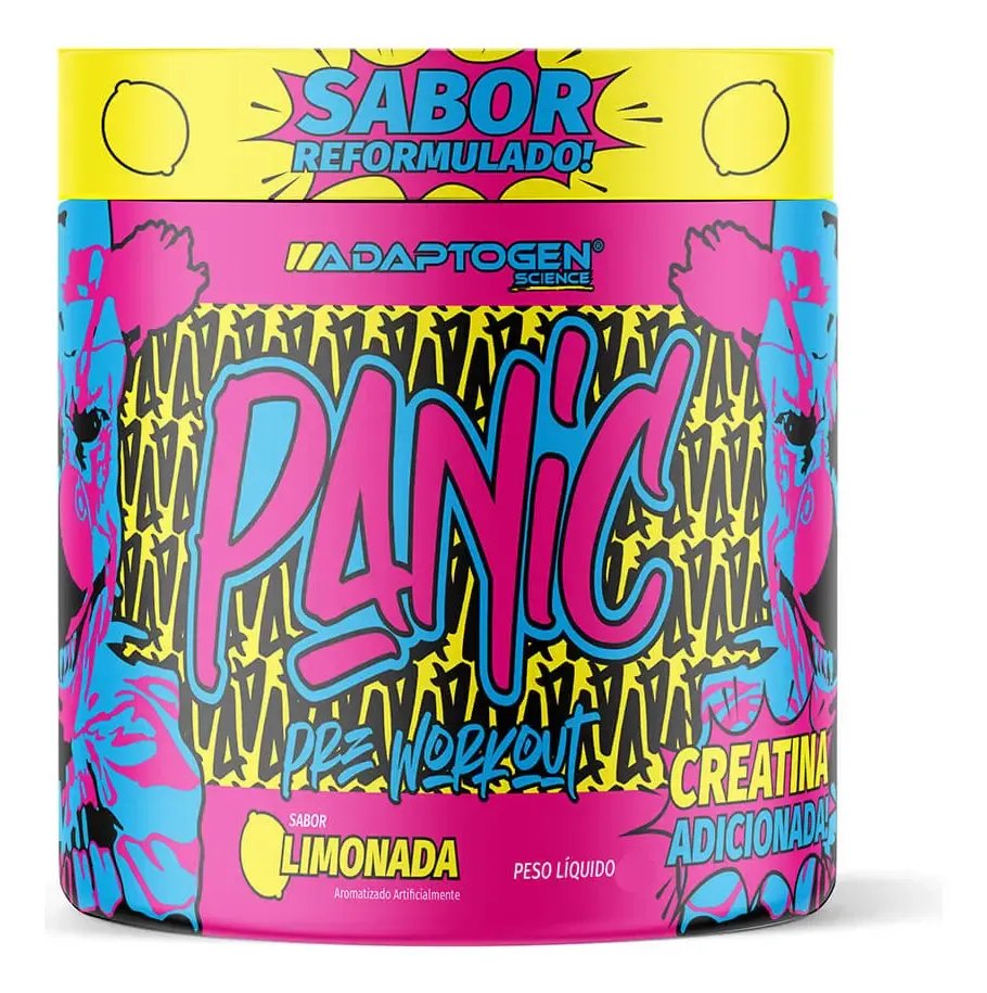 Suplemento Em Pó Adaptogen Science Panic Pré Treino Com Creatina Pote 150g Sabor Limonada