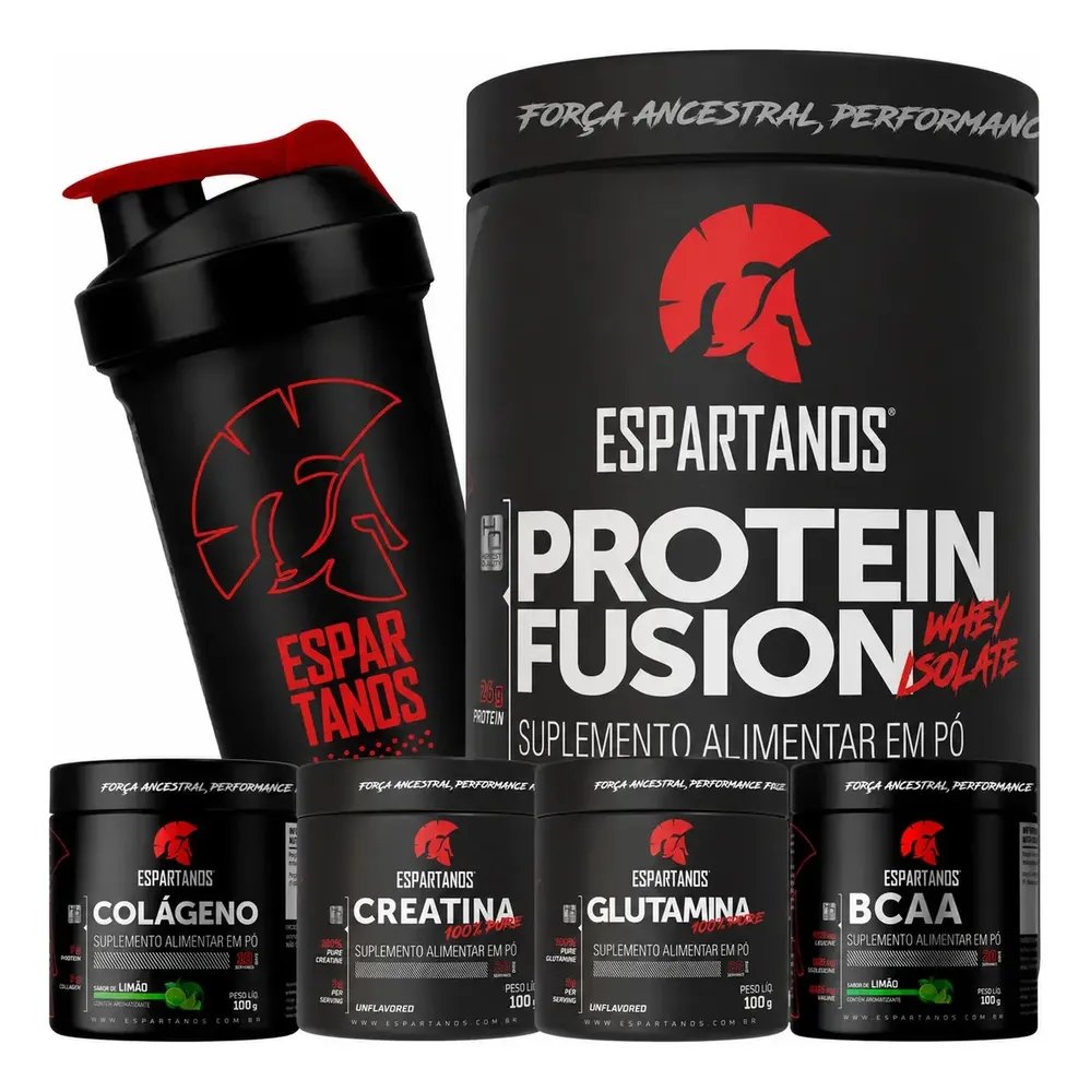 Whey Protein + Bcaa + Creatina + Glutamina + Colágeno + Copo Sabor Chocolate