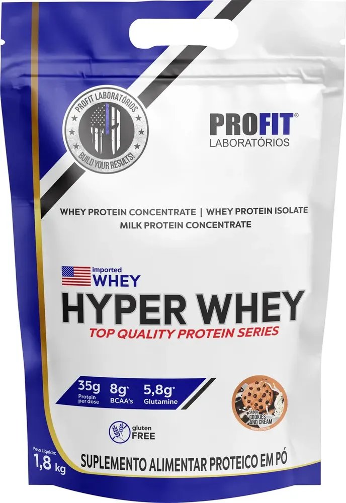 Whey Protein Hyper Whey 1,8kg Cookies And Cream - Profit Laboratórios