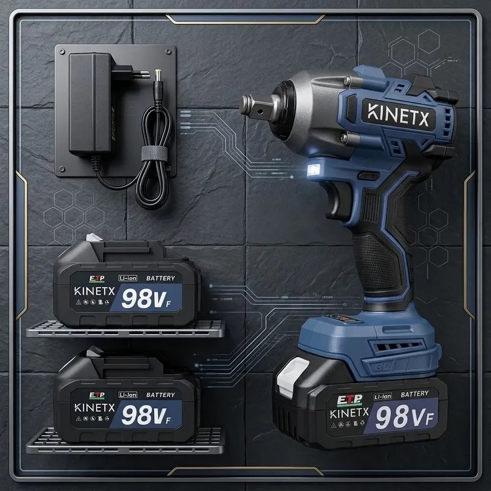 680nm Chave De Impacto A Bateria*2 98vf Brushless Kinetx Azul-escuro 127/220v