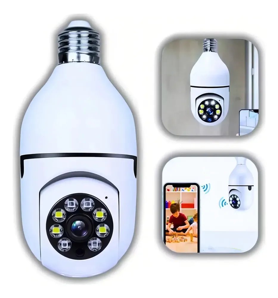 Câmera Lâmpada B-MAX Wifi 360º Infravermelho IP44 1080p Segurança