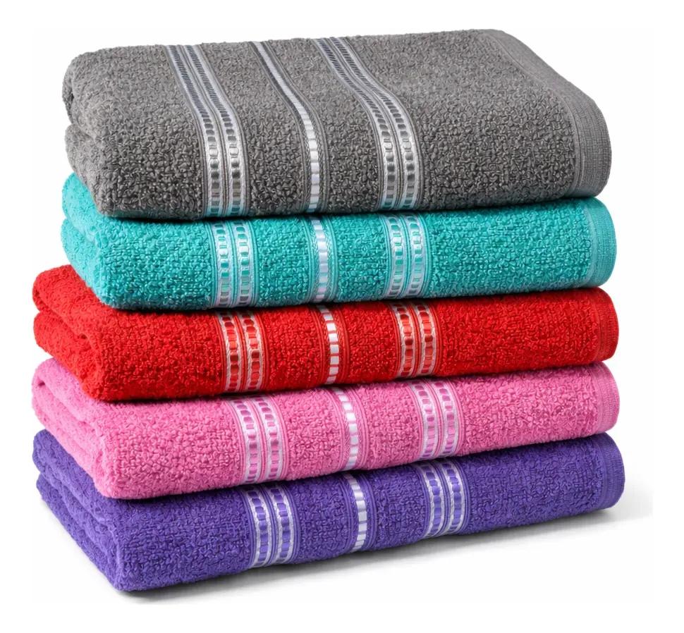 Kit 5 Toalhas Banho 70x125 Cm Escala Tek 260g Laune Haus Sortidas Liso