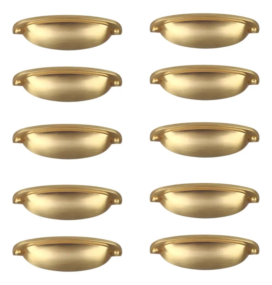 10 Puxador Concha Paris Diversas Cores Para Gaveta De Móveis Dourado