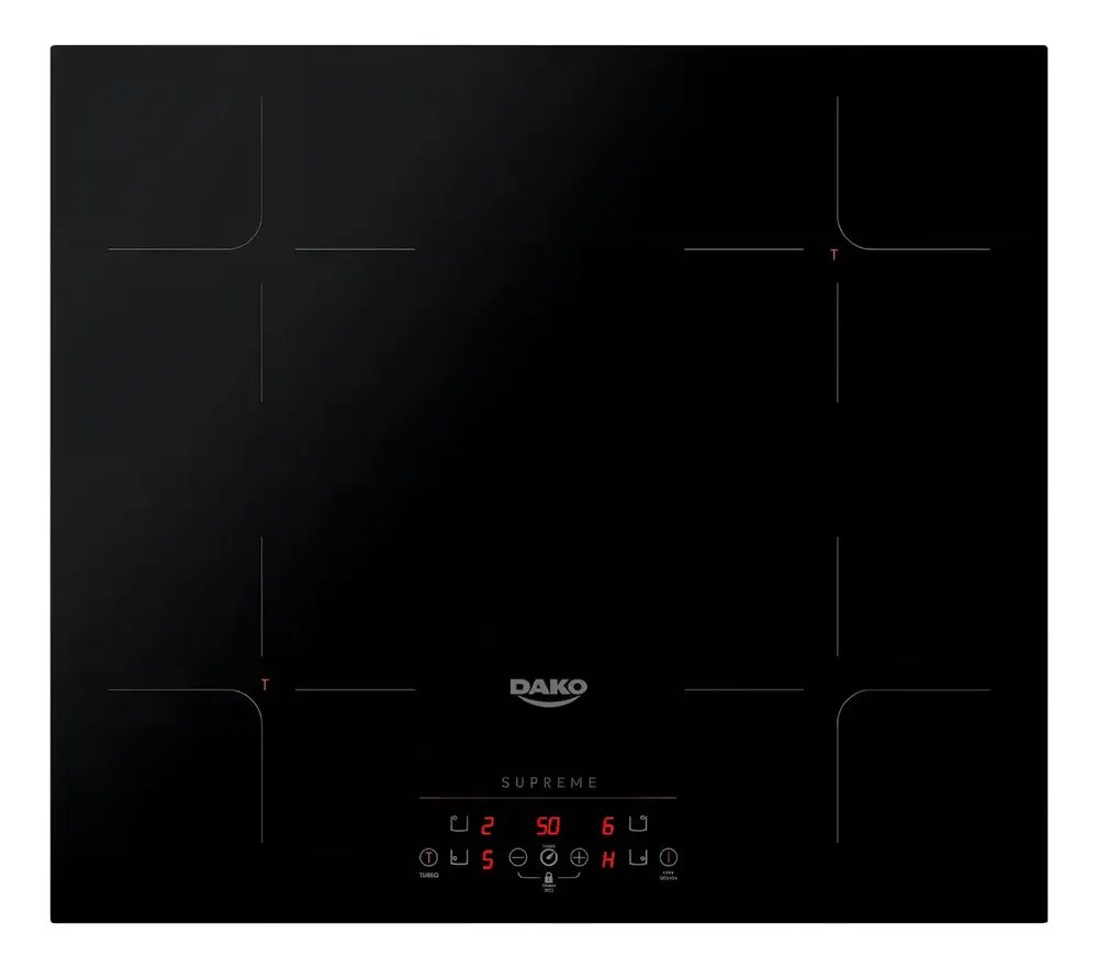 Cooktop de Indução 4 Bocas Dako Supreme Preto com Trava de Segurança
