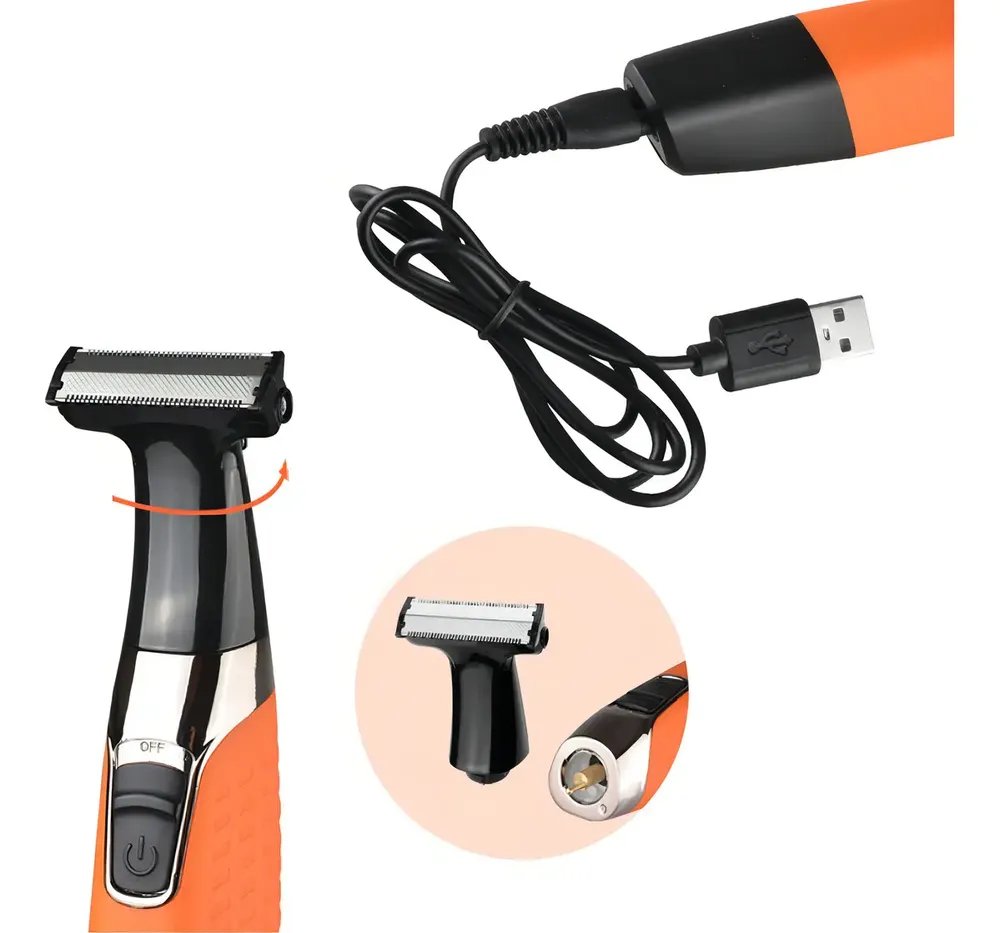 Maquininha 3 Em 1 Kemei KM-1910 Aparador Pelo Corpo Água Resistente