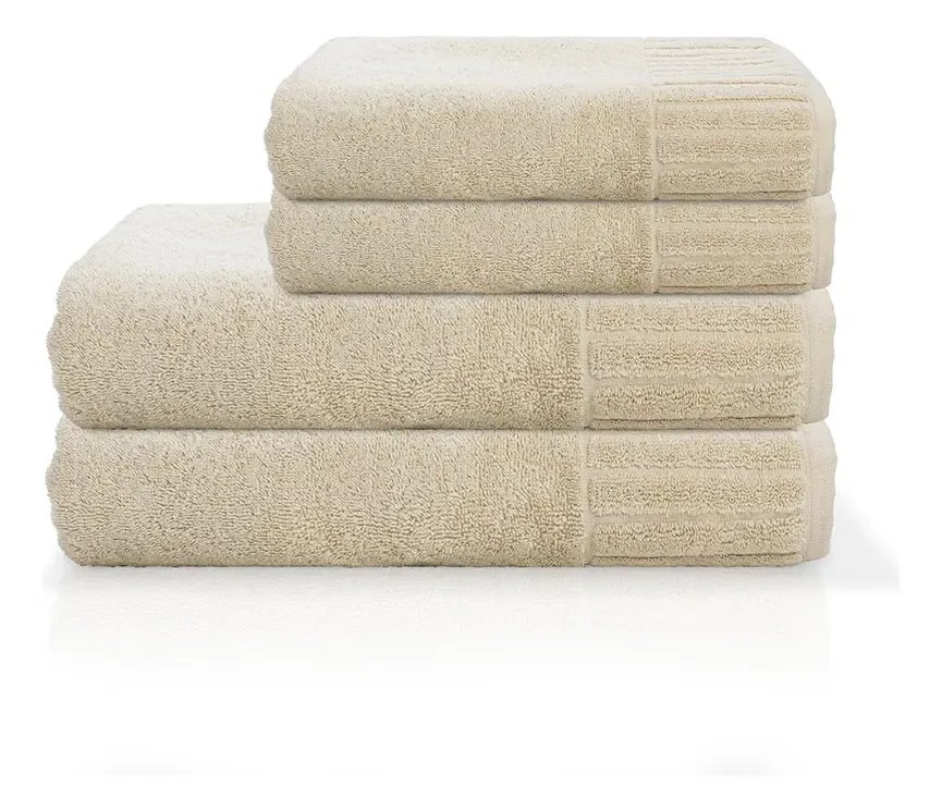 Jogo De Banho 4 Velour Select Azul-marinho Camesa Bege Lisa