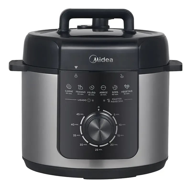 Panela De Pressão Mecânica Preta E Inox 4l Midea Cor Cinza