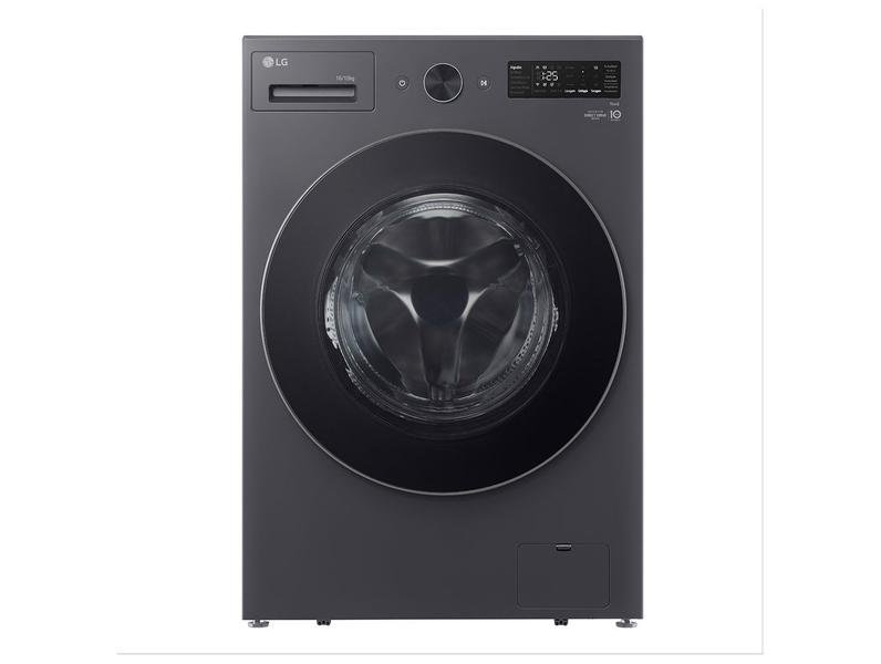 Lava e Seca Smart LG 16kg WD16GNT Motor Inverter Direct Drive Água Fria e Quente Black Inox