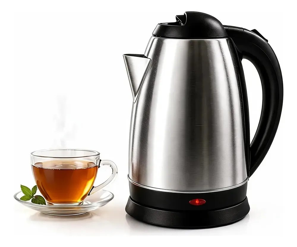 Chaleira Elétrica Inox 1,8l Ferve Água Rápido Café 220v Inox