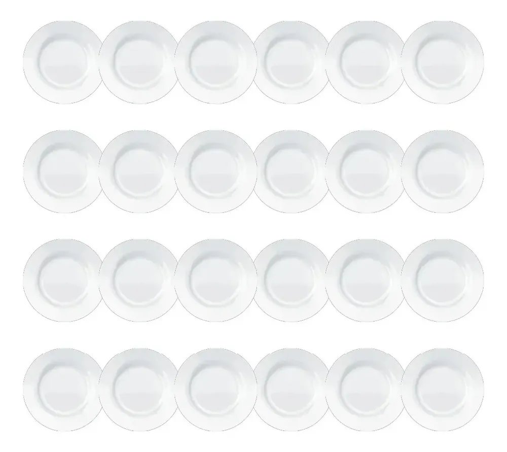 Conjunto Pratos Opaline Menu Sobremesa 24 Peças Branco Nadir