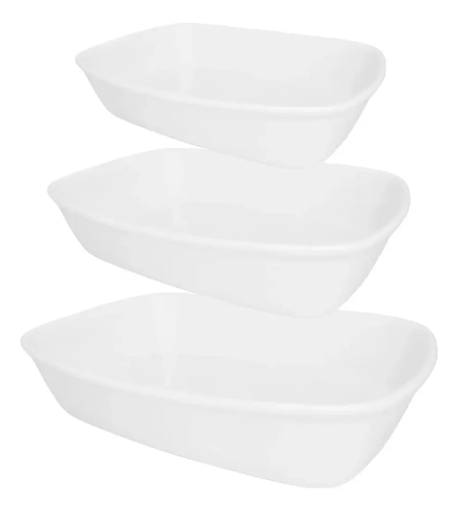 Oxford conjunto de 3 refratárias bake branco