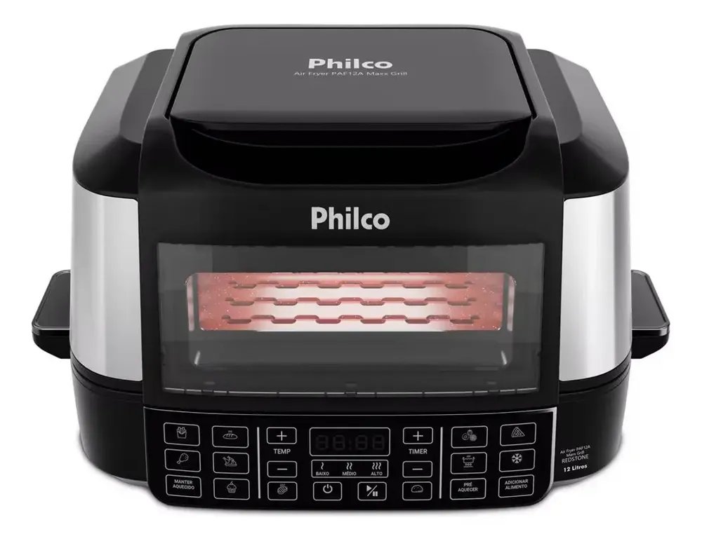 Fritadeira Elétrica Air Fryer Philco PAF12A Barbecue Digital 12L Preta - 220V