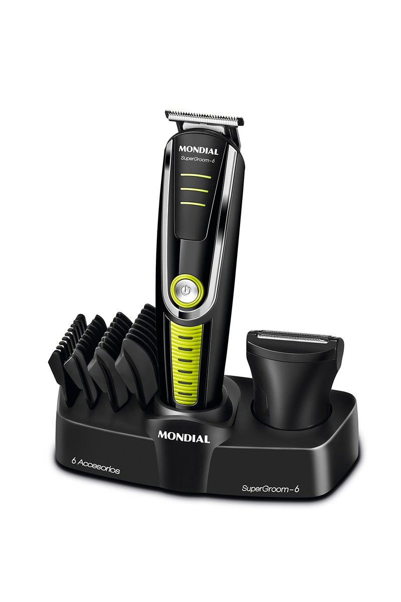 MONDIAL Aparador de Pelos Super Groom 06, Preto/Verde, 6W, Bivolt - BG-04