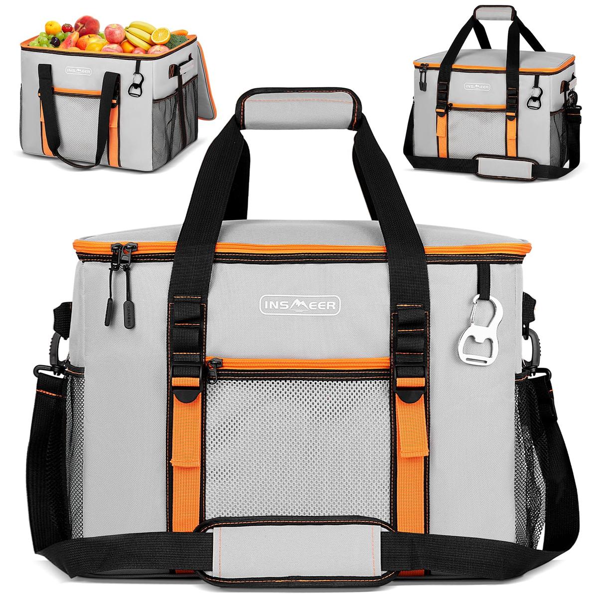 INSMEER Bolsa Térmica 25L/48L Grande, Impermeável, Cooler para Marmita, Caixa Térmica com Alça Desmontável - Ideal para Praia, Acampamento