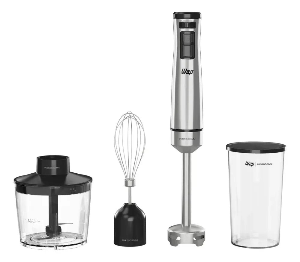 Mixer 3 Em 1 Wap Wm1 Processador Elétrico Portátil Inox Cor Preto