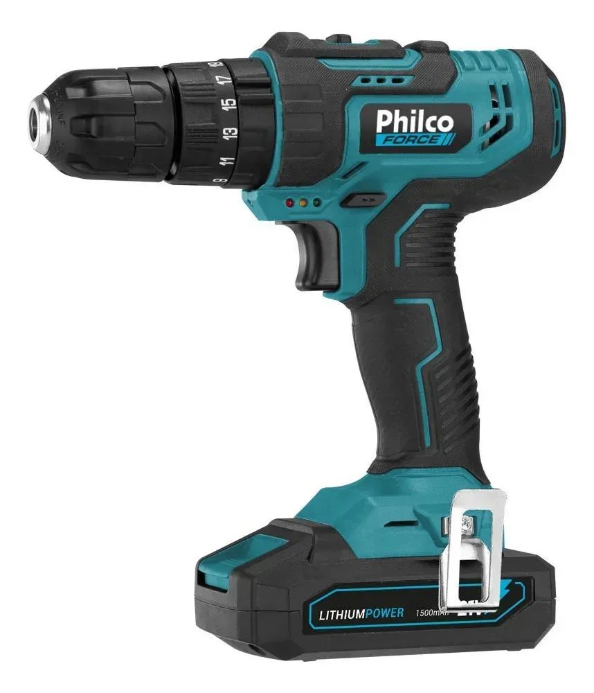 Furadeira Parafusadeira De Impacto Philco PPF21M 21v 10mm Bivolt Cor Azul-petróleo