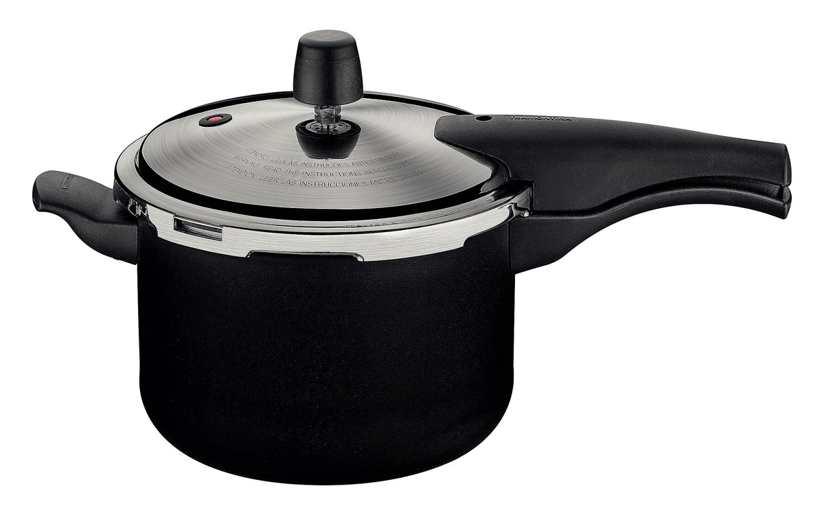 Panela de Pressão Tramontina Vancouver Effect em Alumínio com Revestimento Interno e Externo em Antiaderente Starflon Max Preto 20 cm 4,5 L