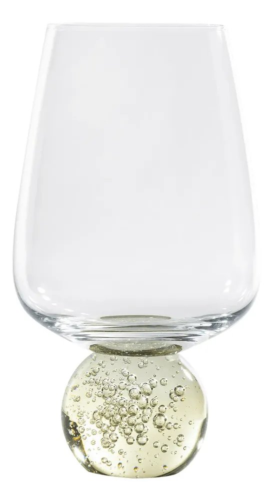 Kit 6 Taças Vidro Transparente Base Esfera Bubble 400ml Transparente