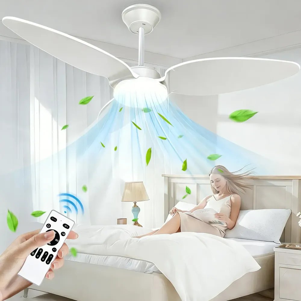 Ventilador De Teto Antuvi C/motor Dc Reversível,dimerizável 1.067 M 60hz Branco 127/220v Plástico 3