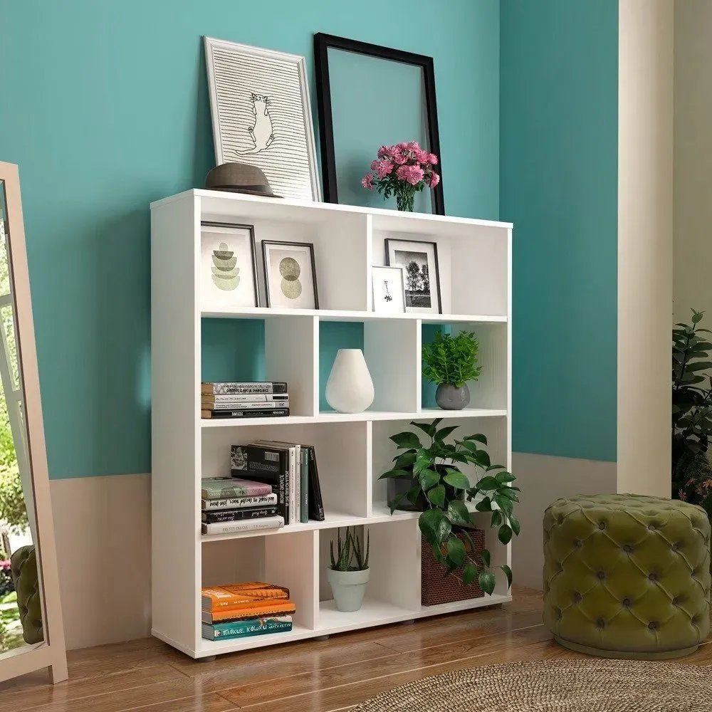 Estante Para Livros Com 10 Nichos Artely Branco Jj Branco