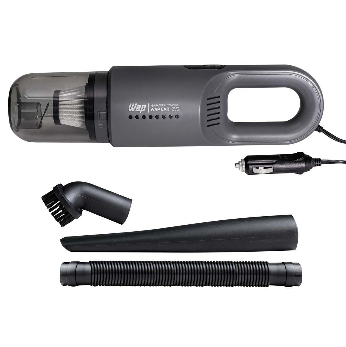 WAP Aspirador de Pó Automotivo Car 12V2, Portátil, 420ml, com Recipiente Removível e Filtro Lavável, 180W 12VDC