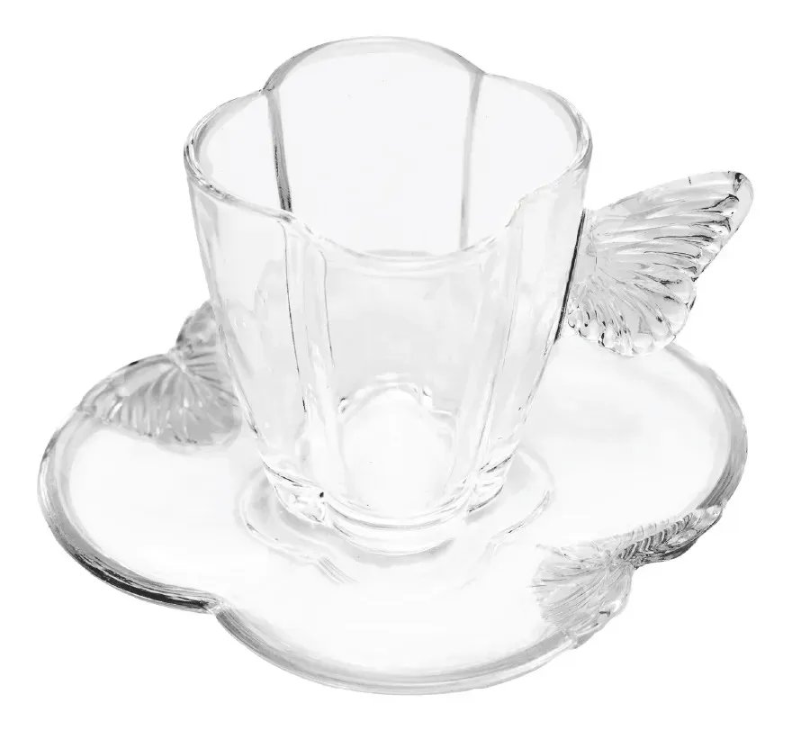 Conjunto 4 Xícaras Chá Pires Wolff 180ml Cristal 21444