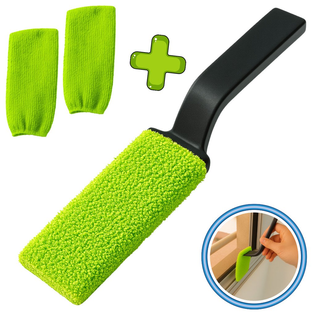 Espátula Limpa Box com Pano de Microfibra | Limpa Trilhos, Box, Cantos e Frestas | Escolha seu Kit