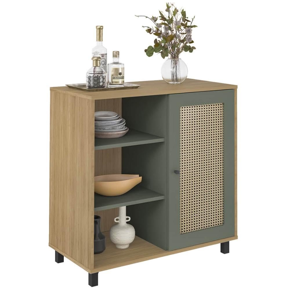 Artely Buffet Charlotte com 1 Porta, Carvalho/Menta