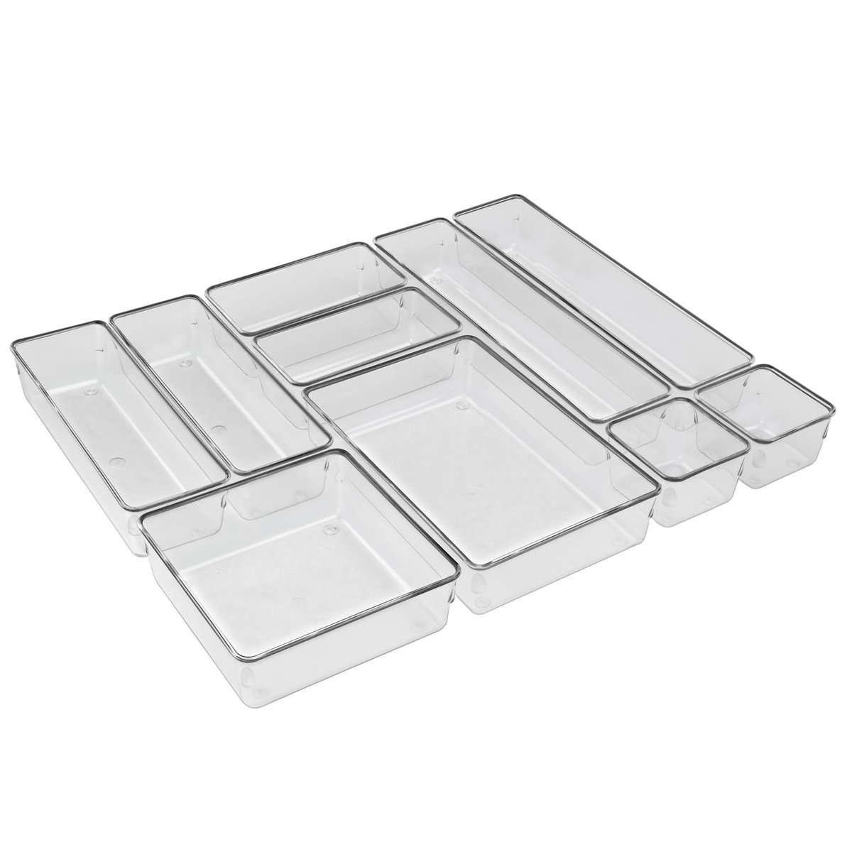 Acrimet Organizador Modular de Gavetas Transparente, Kit com 10 Potes